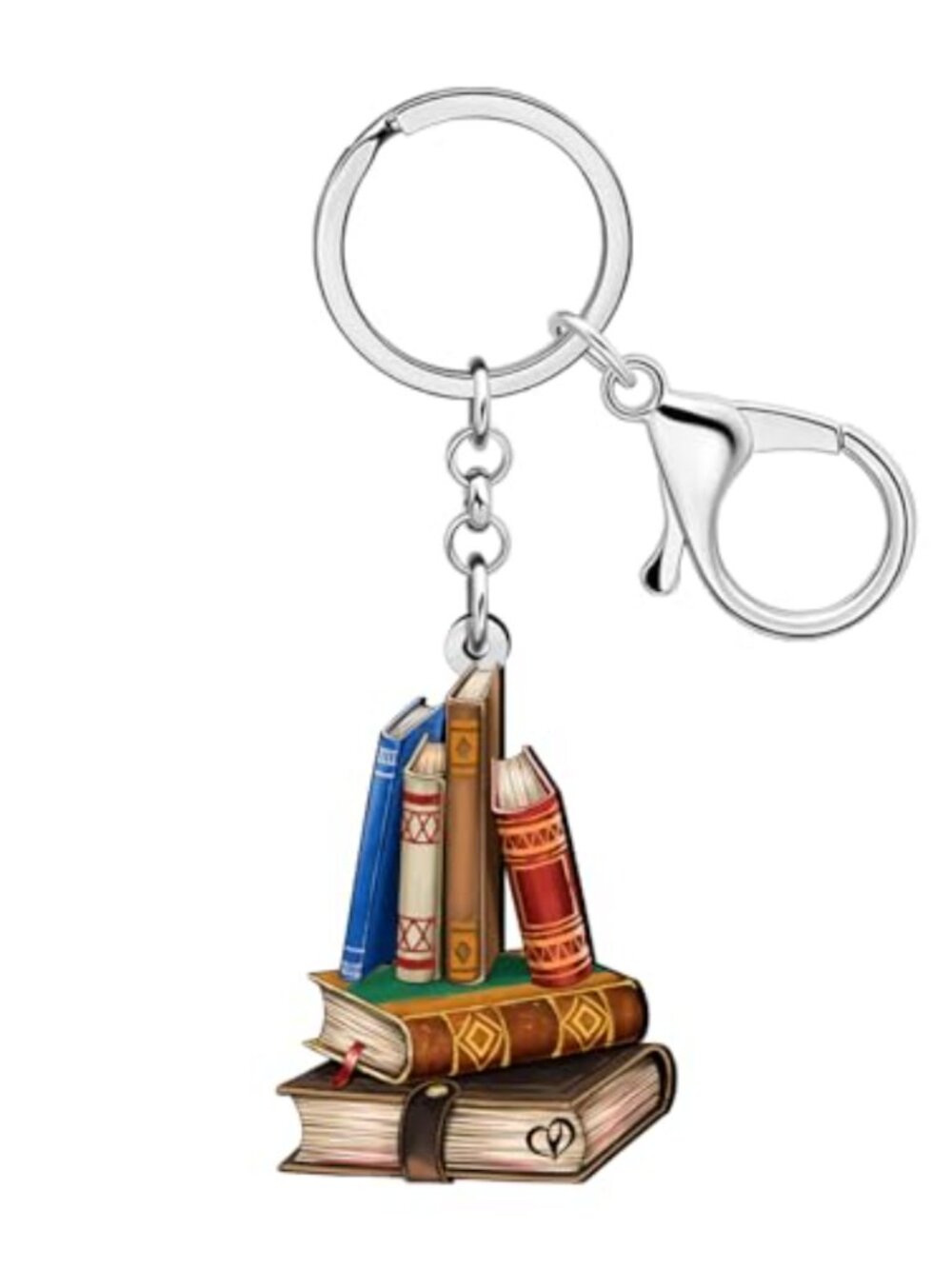 Acrylic Book Keychain Book Lover Gift Purse Charm Backpack Accessory